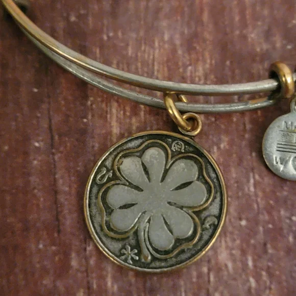 Alex and Ani "Four Leaf Clover"  Bangle Bracelet - Retired - Picture 3 of 7
